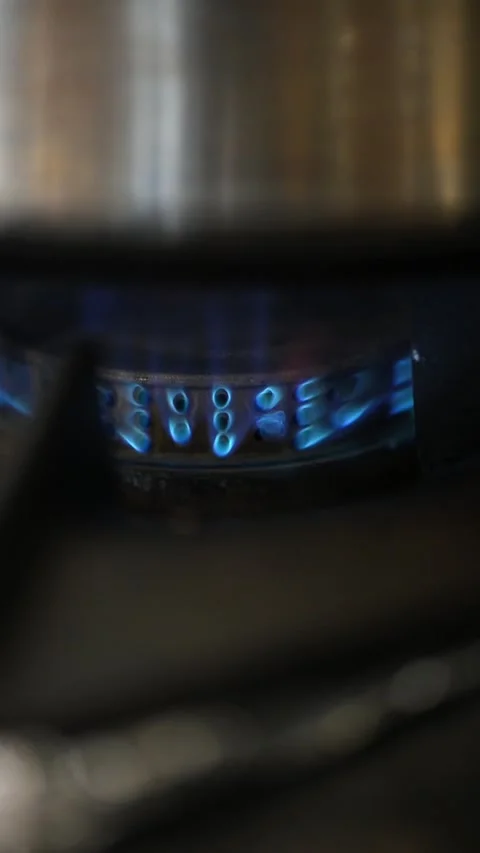 Using gas in an industrial kitchen. High gas prices. Small business concept.. Stock Footage 338053261