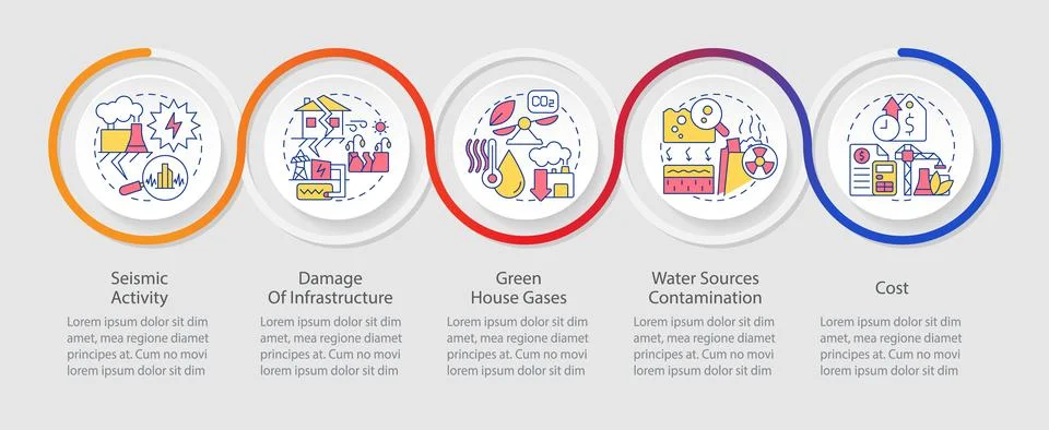 Using geothermal energy disadvantages loop infographic template 스톡 일러스트