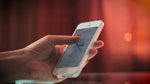 Using GPS Navigation On The Phone Stock Footage 53762090