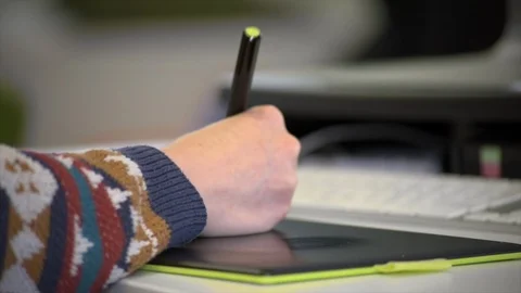 Using Graphics Tablet Time Lapse Stock Footage 91175635