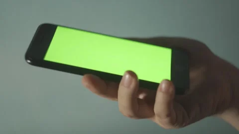 Using green screen Chroma Key Phone Point of View. Stock Footage 248193112