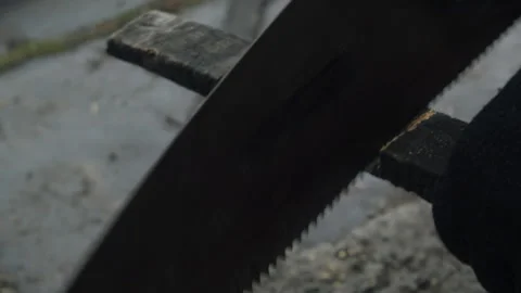 Using a hand saw close-up.Repair concept. Stock Footage 248880968