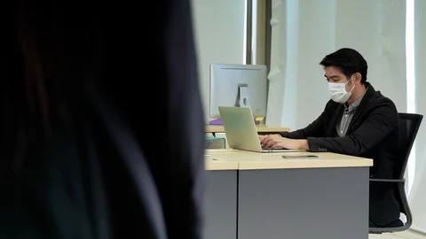 Using a hand wash gel with at least 70 percent alcohol in the workplace Stock Footage 126832264