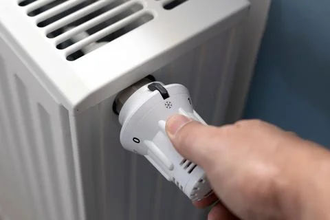 Using the heating thermostat Foto stock