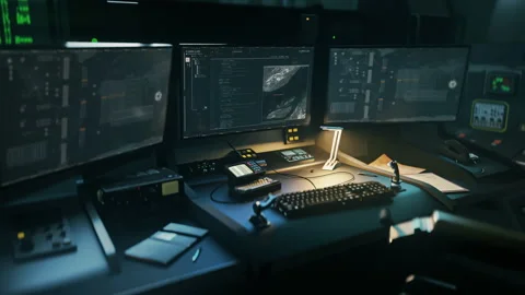 Using High Tech Web Matrix For Cyberspace Navigation Application Programming Stock Footage 287490083