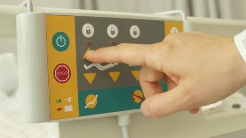 Using hospital bed control panel Stock Footage 130970774