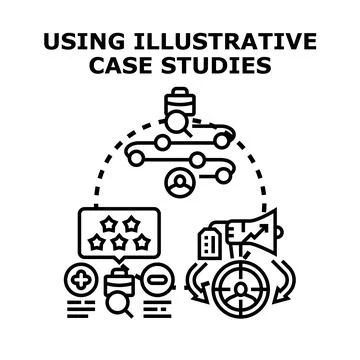 Using illustrative case studies for business research Stock Illustration