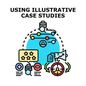 Using illustrative case studies for business research Stock Illustration