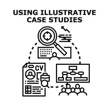 Using illustrative case studies for business analysis and planning Stock Illustration