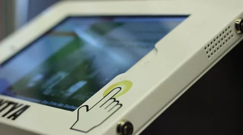 Using Info Screen Device Stock Footage 32713924