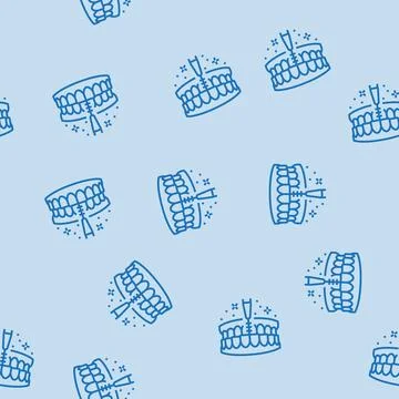 Using interdental brushes line seamless pattern Stock Illustration