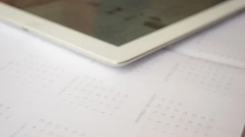 Using Ipad tablet, diary Video stock 60222508