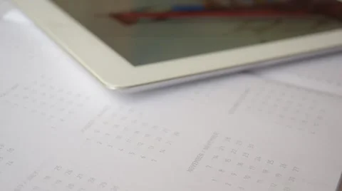 Using Ipad tablet, diary Stock Footage 60222569