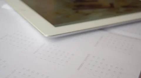 Using Ipad tablet, diary Stock Footage 60222600