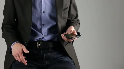 Using the iphone or smart phone to browse the web (sliding/Flipping page) Video stock 74818865