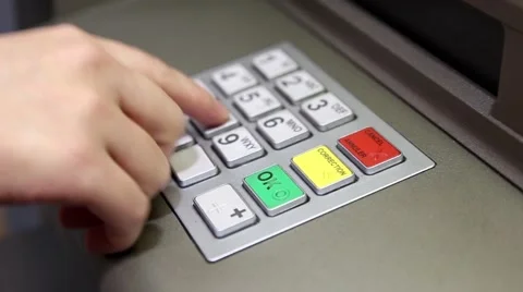 Using keypad at atm machine Stock Footage 41898313