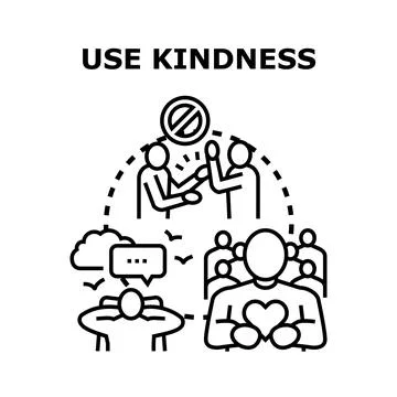 Using kindness, empathy, and positive communication concept Stock Illustration
