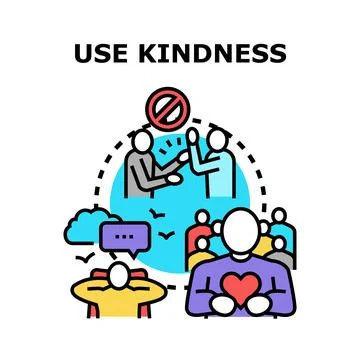 Using kindness, empathy, and positive communication concept Stock Illustration