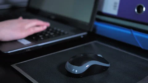 Using a laptop and a mouse Stock Footage 50091124