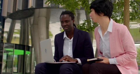 Using laptop with artificial intelligence, businesswoman engages in remote work. Stock Footage 275856628