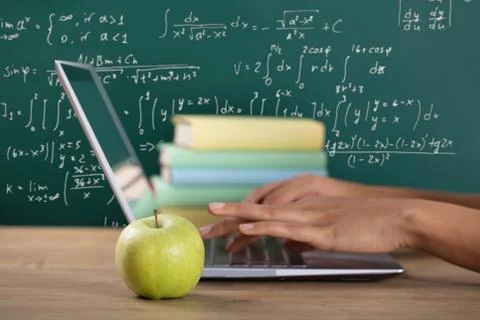 Using Laptop In Classroom Stock Photos