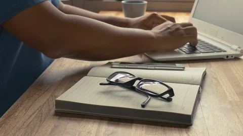 Using laptop at home Stock Footage 97115735