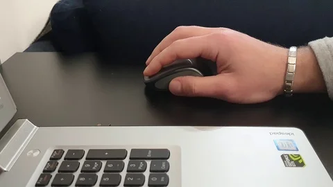 Using laptop at home Video stock 126273031