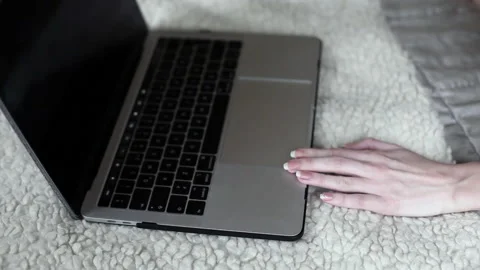Using laptop at home Stock-Footage 146858750