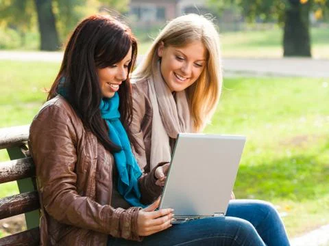 Using laptop Stock Photos