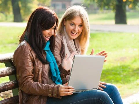 Using laptop Stock Photos