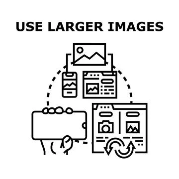 Using larger images for web and digital media concept Stockillustratie