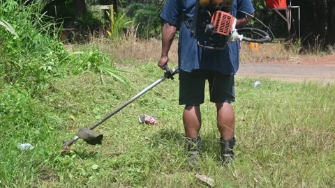 Using a lawan mower Video stock 223450542