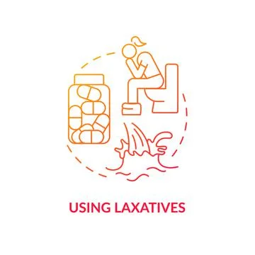 Using laxatives red gradient concept icon Stock Illustration
