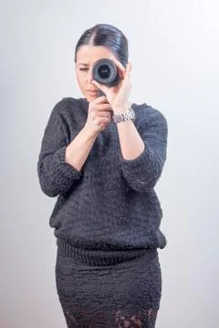 Using a lens on your smart phone camera Stock Photos