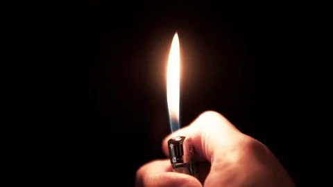 Using Lighter, Flame Slow Motion Video stock 98364426