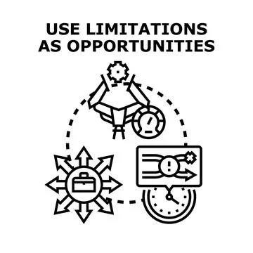 Using limitations as opportunities business concept Stock Illustration