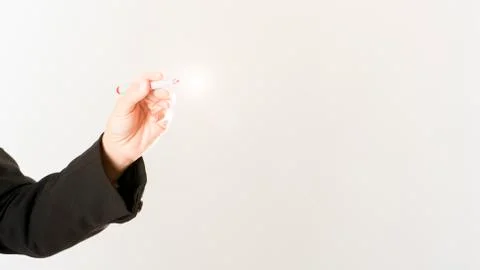 Using a marker Foto stock