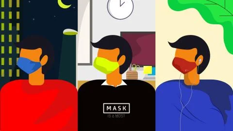 Using masker is a life-must Stock Illustration