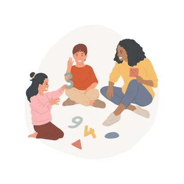 Using math tools abstract concept vector illustration. Stock Illustration