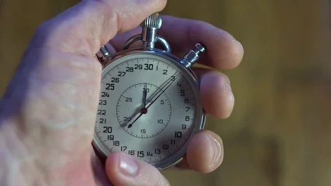 Using of a mechanical stopwatch Stock Footage 123403210