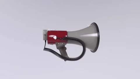 Using a megaphone for announcements at a community gathering Stock-Footage 283233348