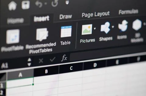 Using microsoft office excel software Stock Photos