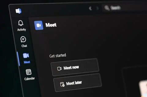 Using Microsoft team meeting app Stock Photos