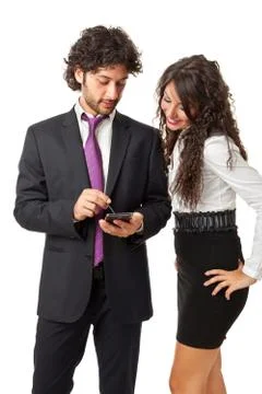 Using a mobile device Stock Photos