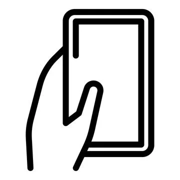 Using mobile icon outline vector. Phone device Illustrazione stock
