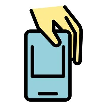 Using mobile phone icon vector flat Illustrazione stock