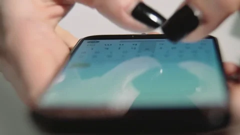 Using mobile phone to make text message. Stock Footage 85434726