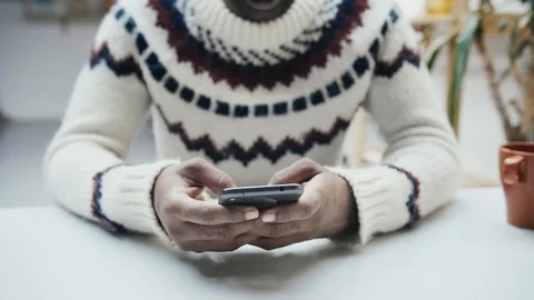 Using mobile phone or smartphone for chat or scrolling social network web or app Stock Footage 100002188