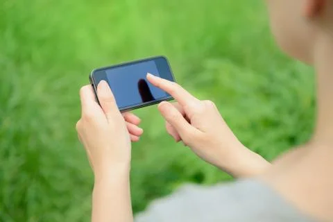 Using mobile phone 库存照片