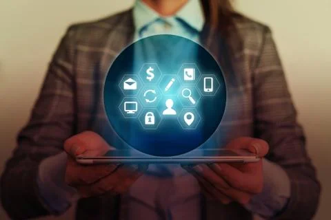 Using mobile phone technology and dots online communication network, copy space 스톡 사진